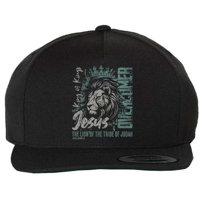 Jesus Is King Lion Of Judah Bible Faith Graphic Christian Wool Snapback Cap