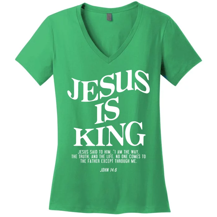 Jesus Is King Jesus John 14:6 Costume Christian Women's V-Neck T-Shirt