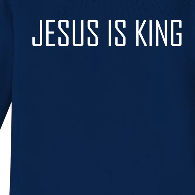 Jesus Is King Prayer Baby Long Sleeve Bodysuit