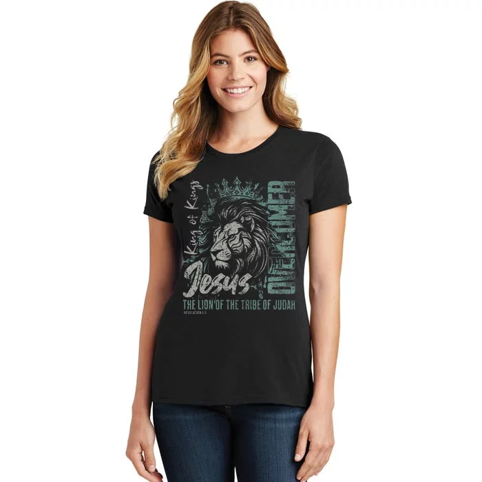 Jesus Is King Lion Of Judah Bible Faith Christian Women's T-Shirt