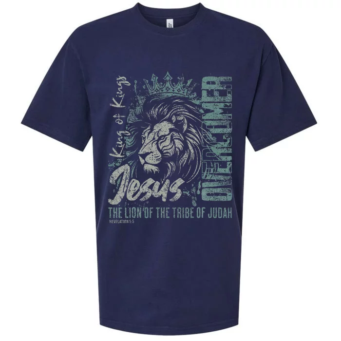 Jesus Is King Lion Of Judah Bible Faith Christian Sueded Cloud Jersey T-Shirt