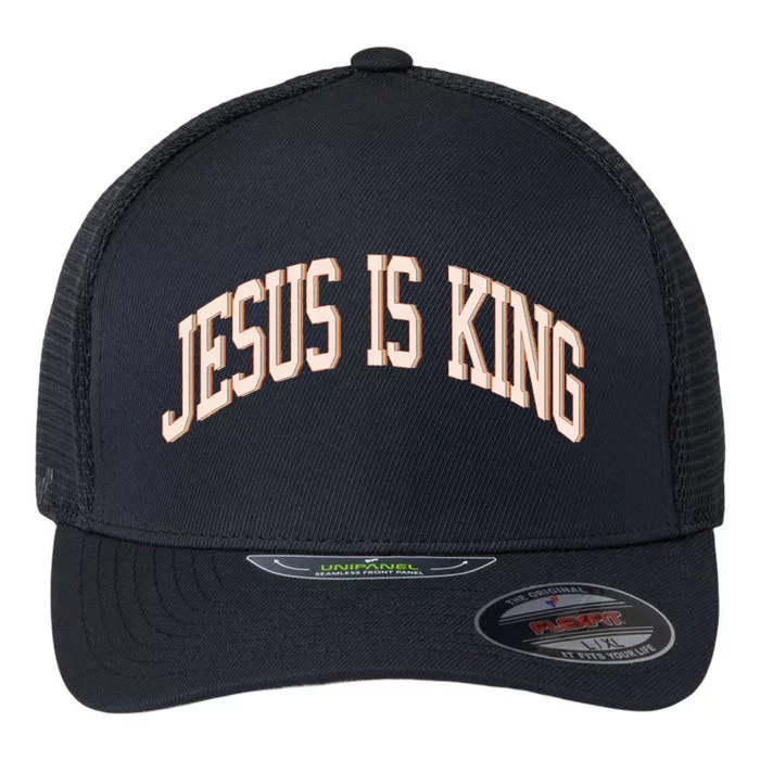 Jesus Is King Love Like Jesus Aesthetic Retro Vintage Flexfit Unipanel Trucker Cap