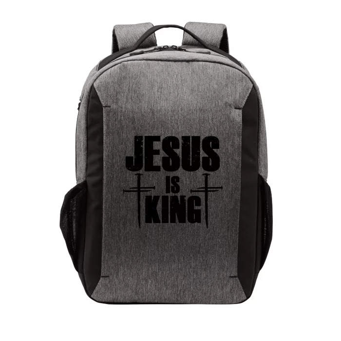 Jesus Is King 3 Nails Cross Christian Catholic Redeemed Collection Vector Backpack