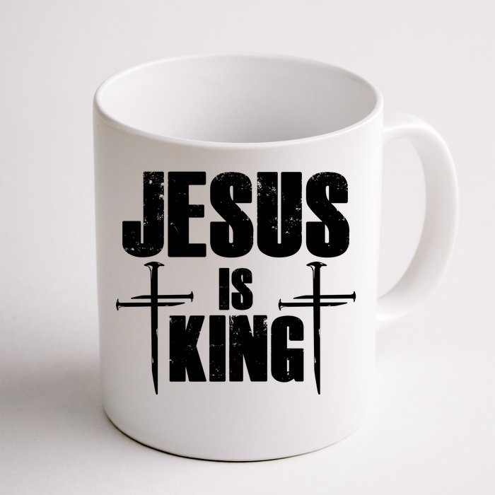 Jesus Is King 3 Nails Cross Christian Catholic Redeemed Collection Front & Back Coffee Mug