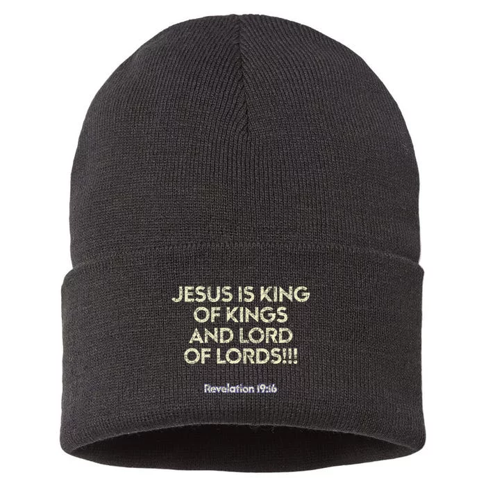 Jesus Is King Of Kings And Lord Of Lords Christian Sustainable Knit Beanie