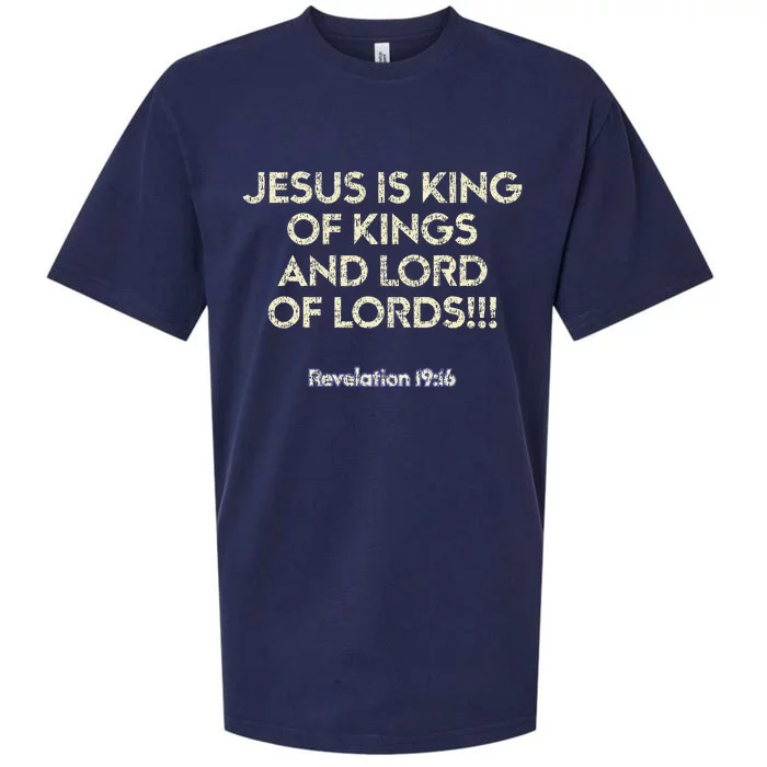 Jesus Is King Of Kings And Lord Of Lords Christian Sueded Cloud Jersey T-Shirt