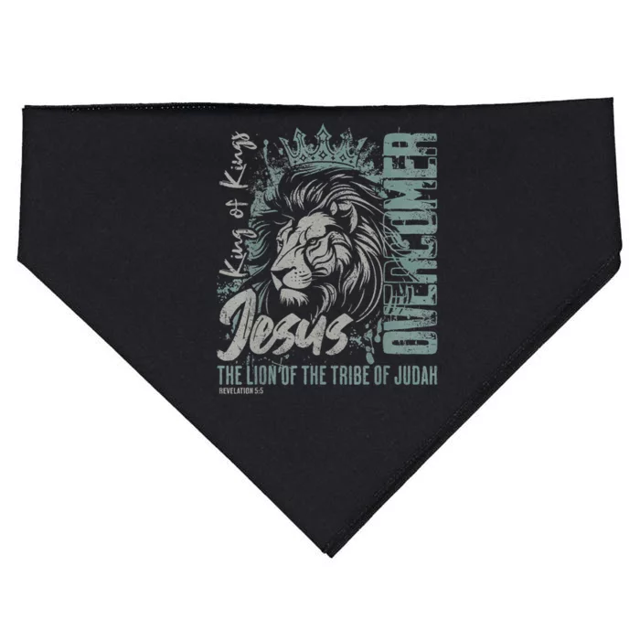 Jesus Is King Lion Of Judah Bible Faith Graphic Christian USA-Made Doggie Bandana