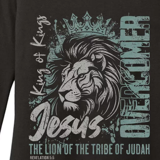 Jesus Is King Lion Of Judah Bible Faith Graphic Christian Womens CVC Long Sleeve Shirt