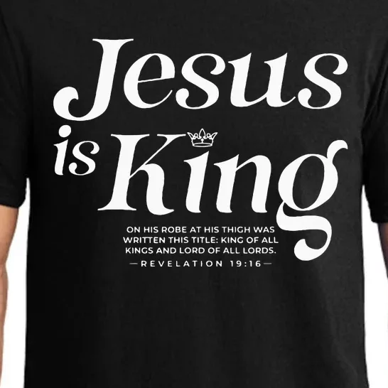 Jesus Is King On His Robe At His Thigh Was Writen Pajama Set