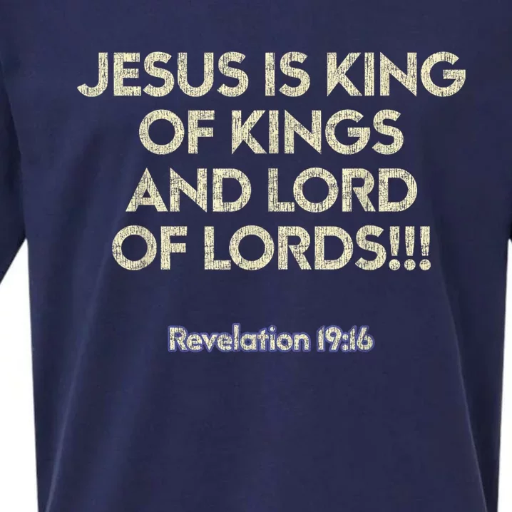 Jesus Is King Of Kings And Lord Of Lords Christian Sueded Cloud Jersey T-Shirt