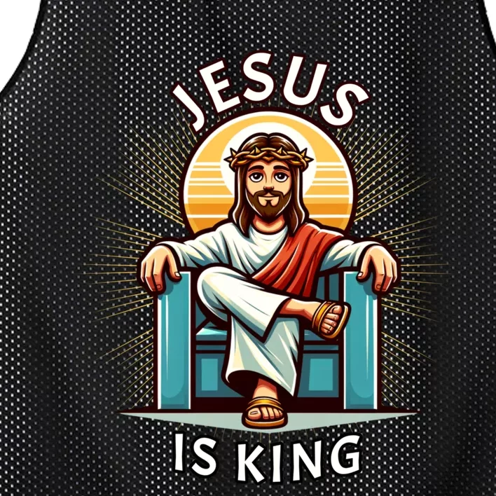 Jesus Is King Of Christian Faith Mesh Reversible Basketball Jersey Tank