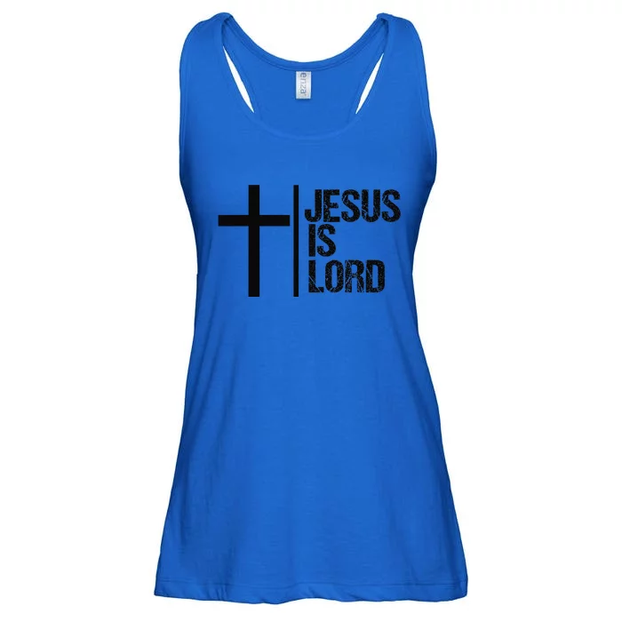 Jesus Is Lord Cross Faith Christian Bible God Holy Ladies Essential Flowy Tank