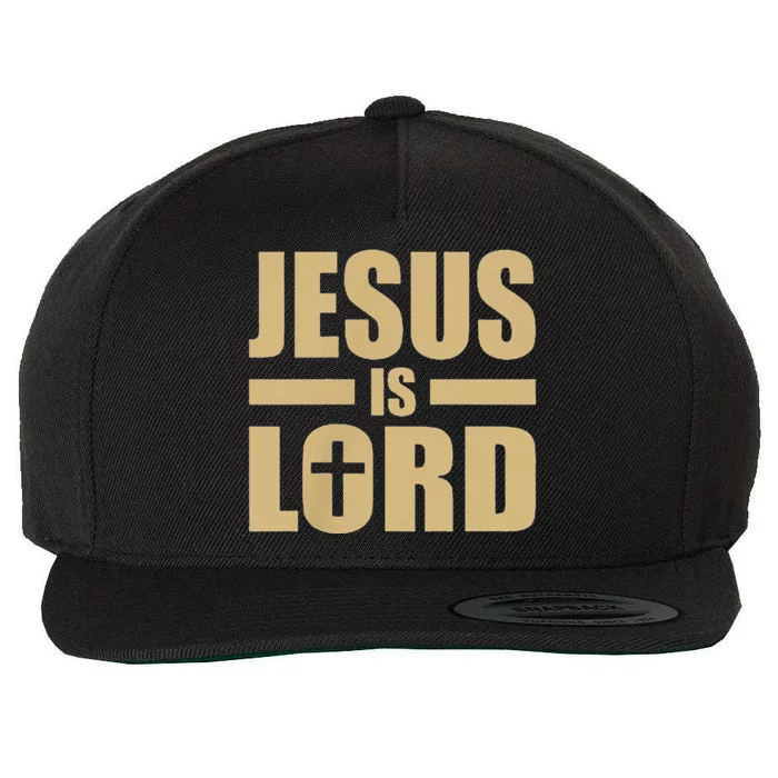 Jesus Is Lord Christian Cross Wool Snapback Cap