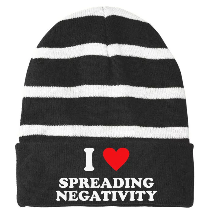 Joke I Love Spreading Negetivity Striped Beanie with Solid Band