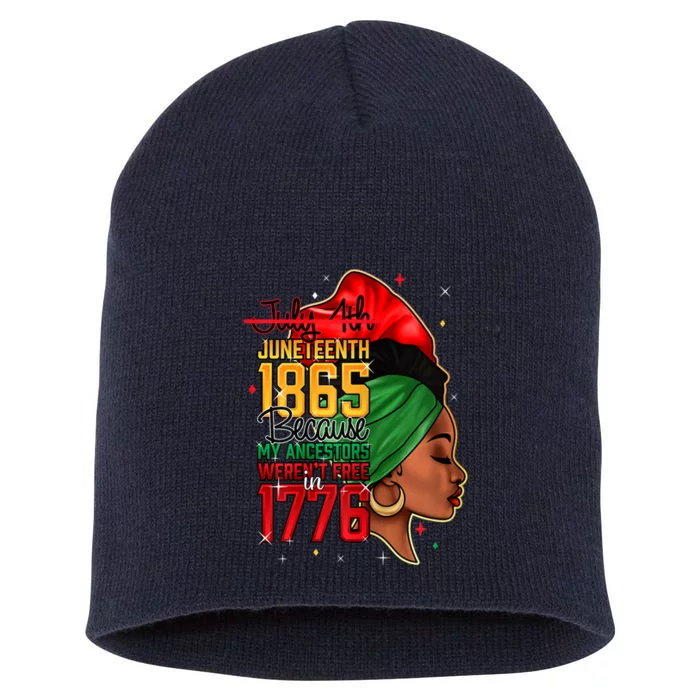 Juneteenth Is My Independence Day Short Acrylic Beanie