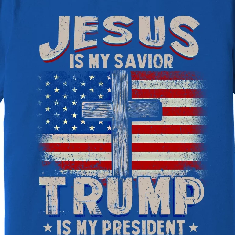 Jesus Is My Savior Trump Is My President Gift Premium T-Shirt