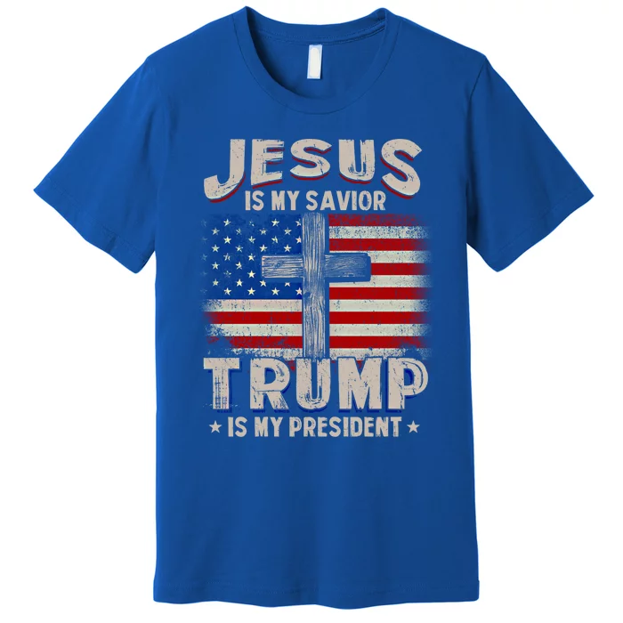 Jesus Is My Savior Trump Is My President Gift Premium T-Shirt