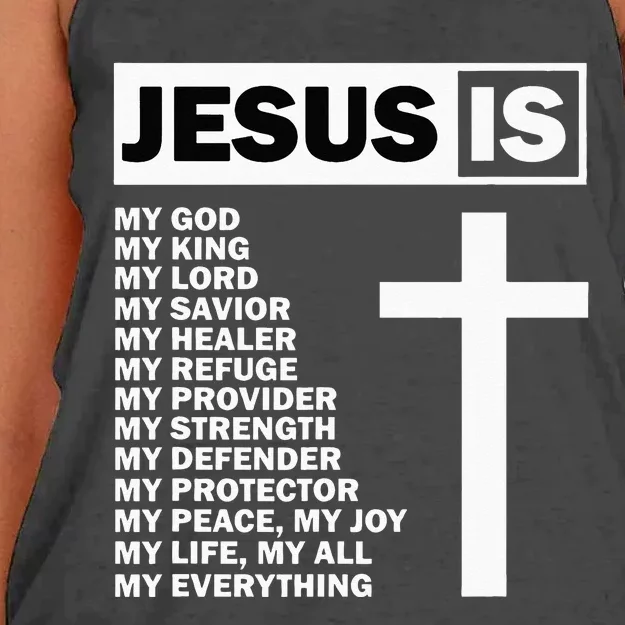 Jesus Is My All My Everything My God Lord Savior Women's Knotted Racerback Tank