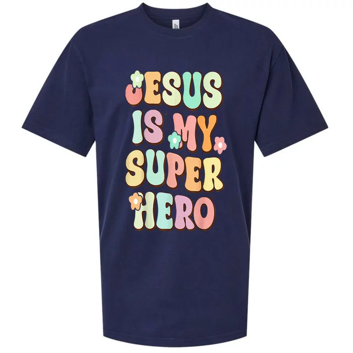 Jesus Is My Superhero Christian Religious Sueded Cloud Jersey T-Shirt