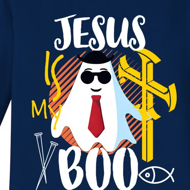 Jesus Is My Boo Ghosts Funny Halloween Costume Jesus Great Gift Baby Long Sleeve Bodysuit