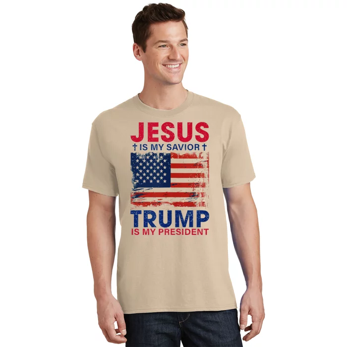 Jesus Is My Savior Trump Is My President Flag T-Shirt