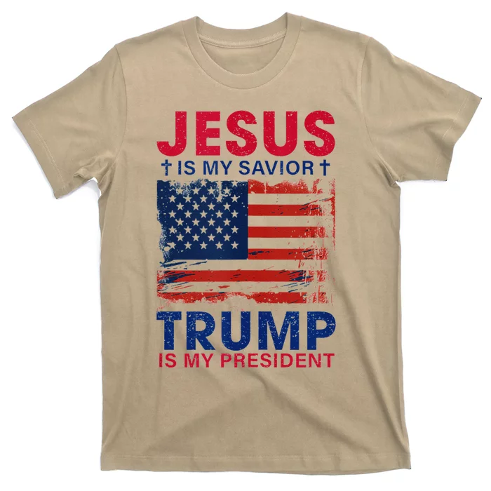 Jesus Is My Savior Trump Is My President Flag T-Shirt