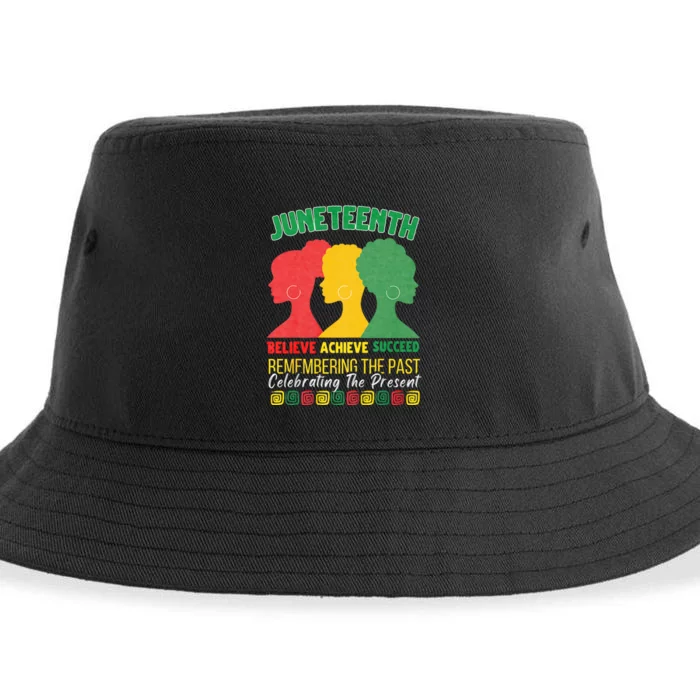 Juneteenth Is My Independence Day Believe Achieve Succeed Sustainable Bucket Hat