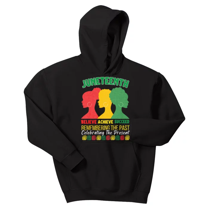 Juneteenth Is My Independence Day Believe Achieve Succeed Kids Hoodie