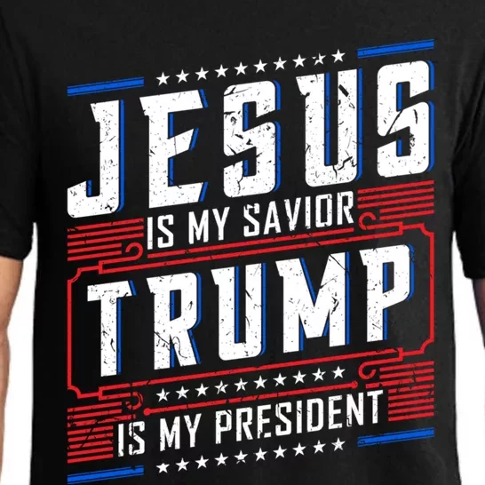 Jesus Is My Saviour Trump Is My President 2020 Election Gift Great Gift Pajama Set