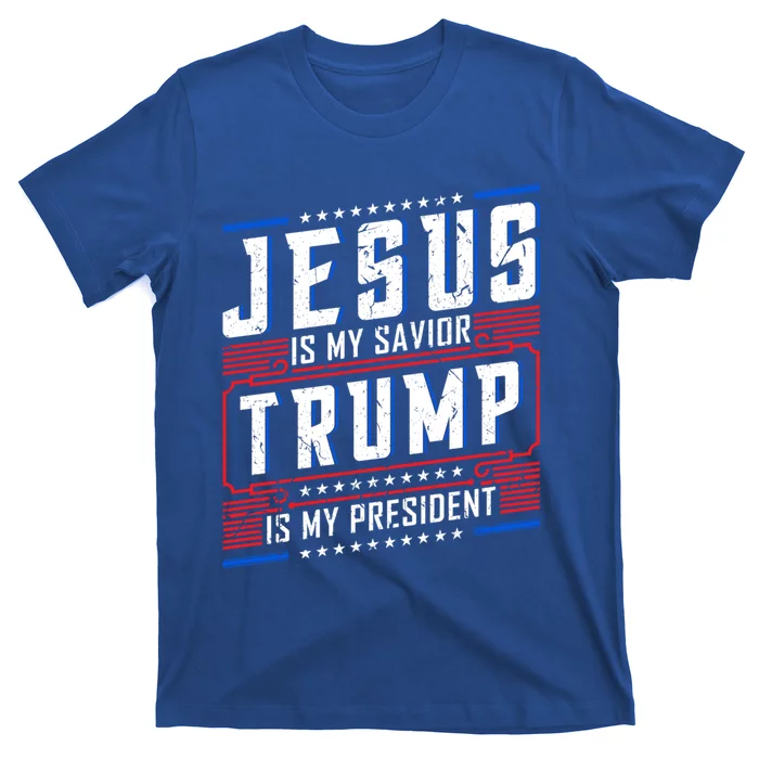 Jesus Is My Saviour Trump Is My President 2020 Election Gift Great Gift T-Shirt