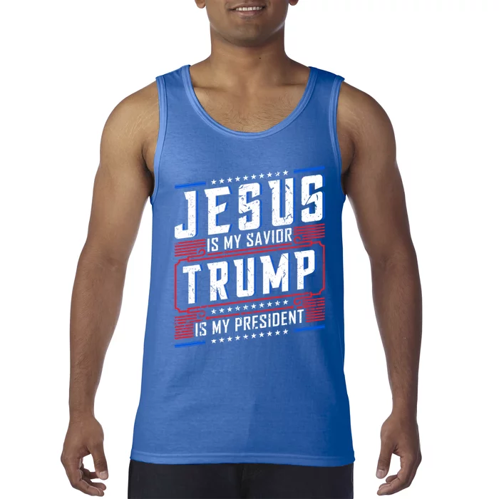 Jesus Is My Saviour Trump Is My President 2020 Election Gift Great Gift Tank Top