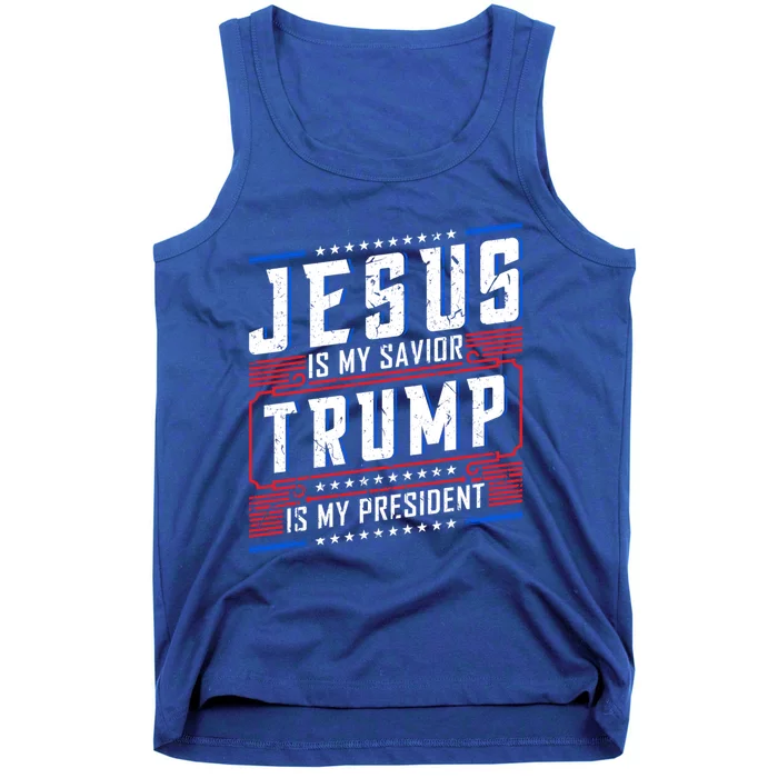 Jesus Is My Saviour Trump Is My President 2020 Election Gift Great Gift Tank Top