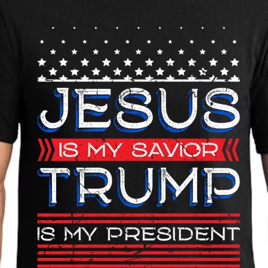 Jesus Is My Saviour Trump Is My President Inspirational Gift Pajama Set