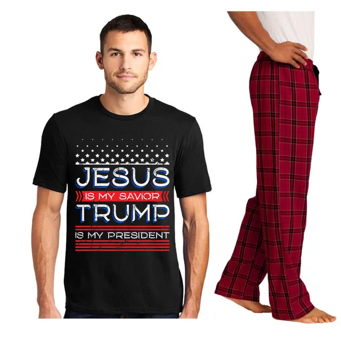 Jesus Is My Saviour Trump Is My President Inspirational Gift Pajama Set