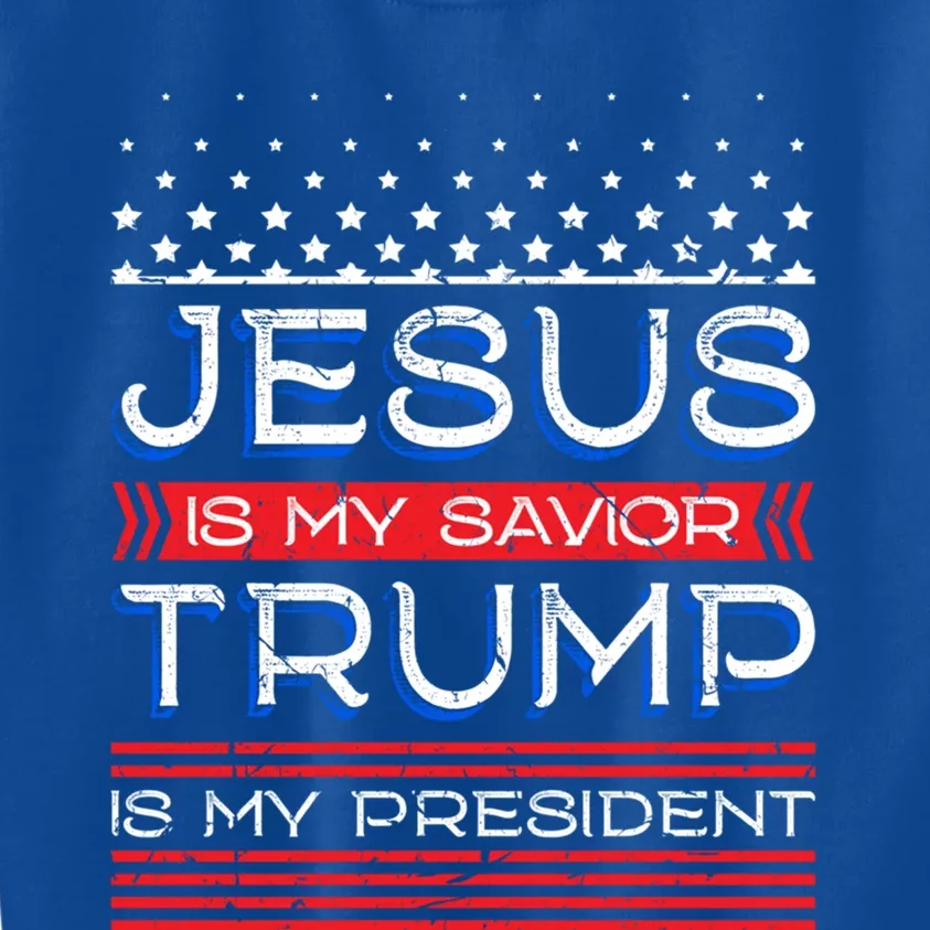 Jesus Is My Saviour Trump Is My President Inspirational Gift Kids Sweatshirt