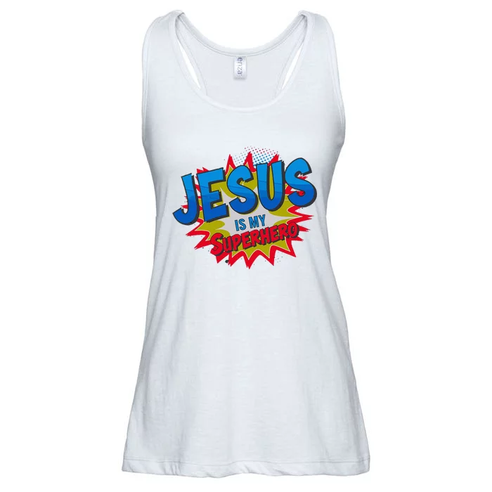 Jesus Is My Superhero Ladies Essential Flowy Tank