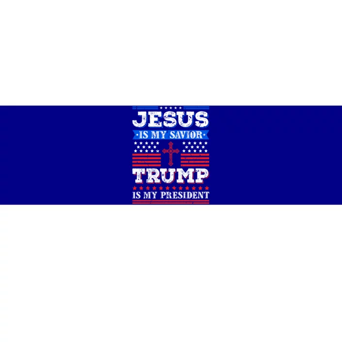 Jesus Is My Saviour Trump Is My President Patriotic American Cool Gift Bumper Sticker