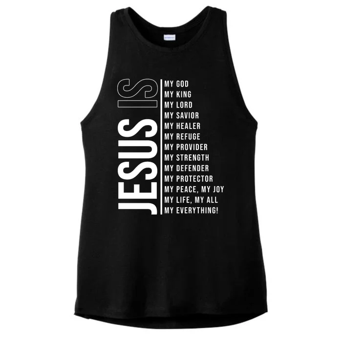 Jesus Is My Lord My Everything Christianity Quote Ladies Tri-Blend Wicking Tank