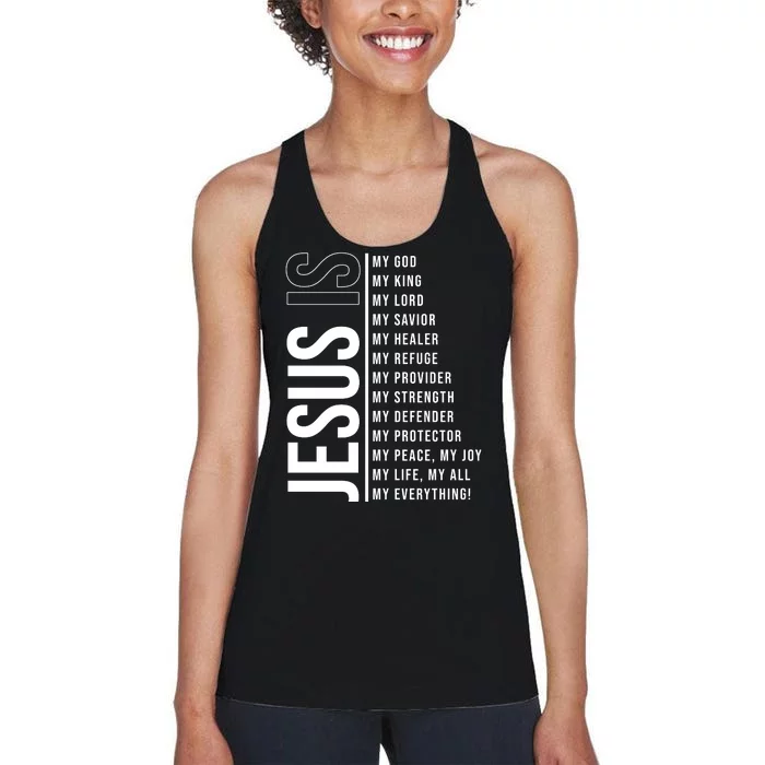 Jesus Is My Lord My Everything Christianity Quote Women's Racerback Tank