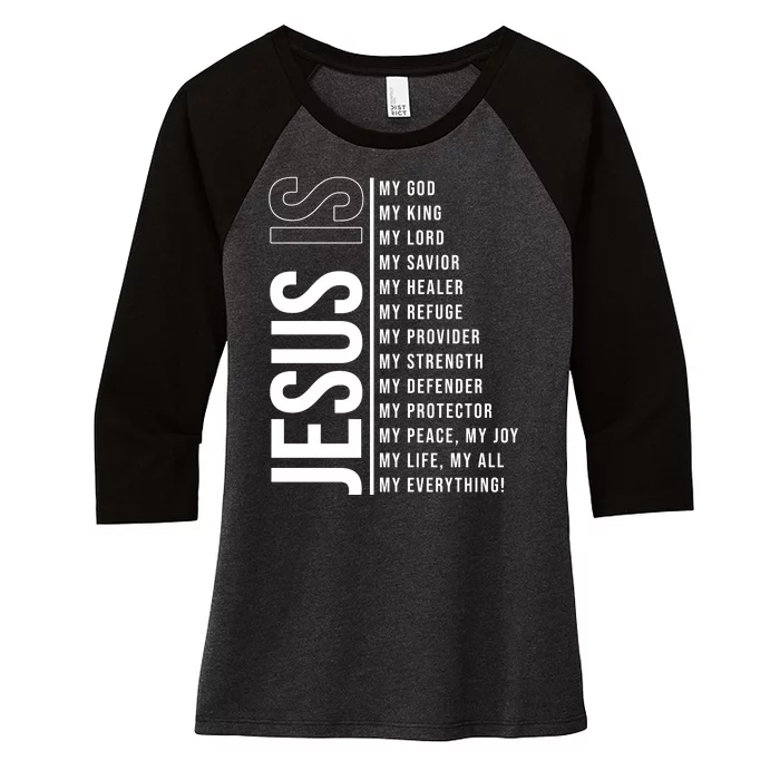 Jesus Is My Lord My Everything Christianity Quote Women's Tri-Blend 3/4-Sleeve Raglan Shirt