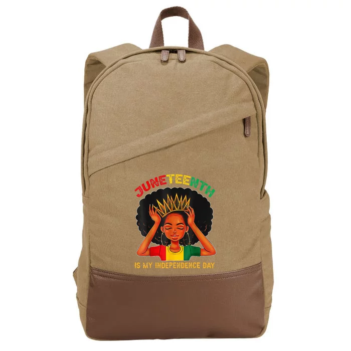 Juneteenth Is My Independence Day Black Black Queen Cotton Canvas Backpack