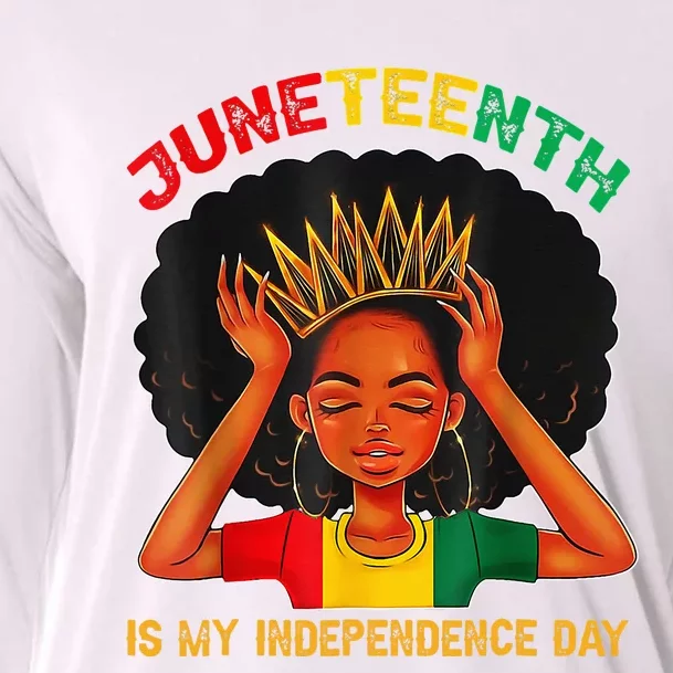 Juneteenth Is My Independence Day Black Black Queen Cooling Performance Long Sleeve Crew