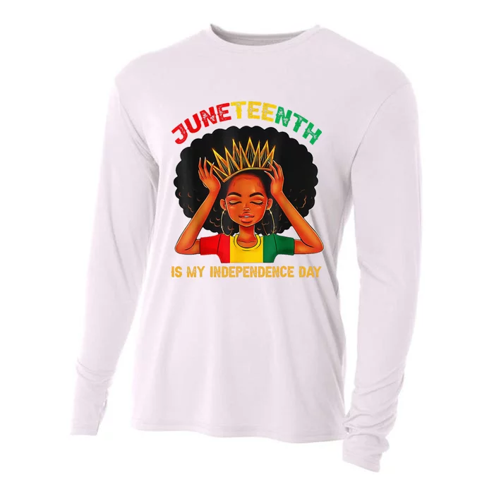 Juneteenth Is My Independence Day Black Black Queen Cooling Performance Long Sleeve Crew