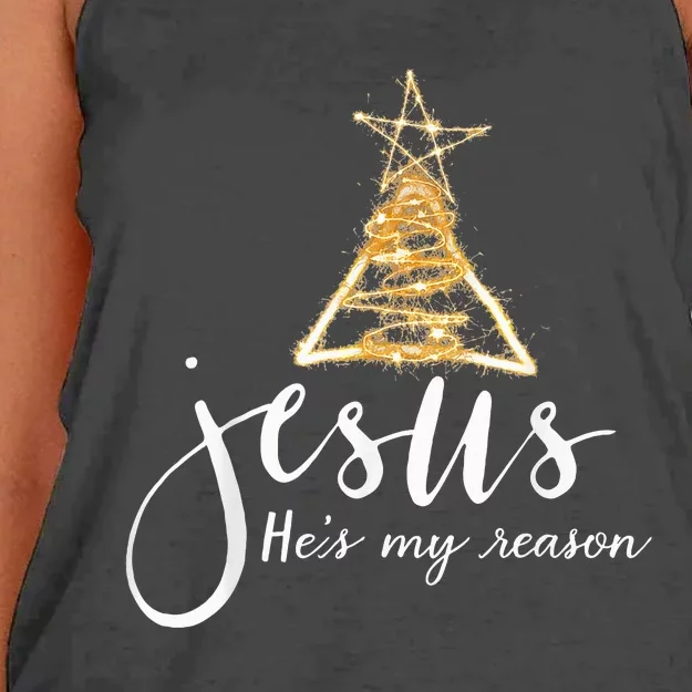 Jesus Is My Reason For The Season Funny Christmas Women's Knotted Racerback Tank