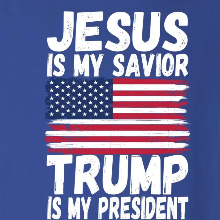 Jesus Is My Savior Trump Is My President Republican Gift Meaningful Gift Toddler Long Sleeve Shirt