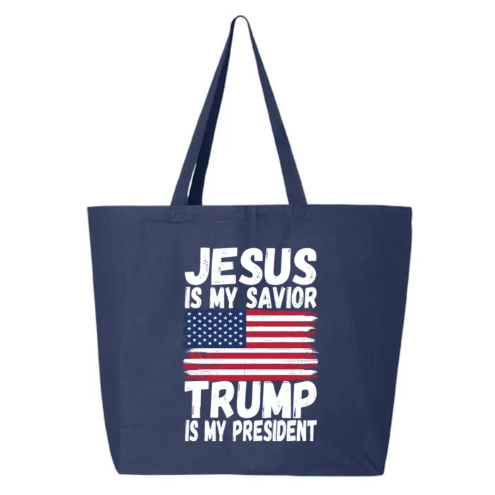 Jesus Is My Savior Trump Is My President Republican Gift Meaningful Gift 25L Jumbo Tote