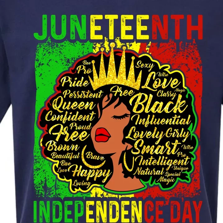 Juneteenth Is My Independence Blm Black History Gift Sueded Cloud Jersey T-Shirt