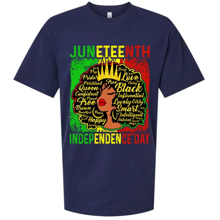 Juneteenth Is My Independence Blm Black History Gift Sueded Cloud Jersey T-Shirt