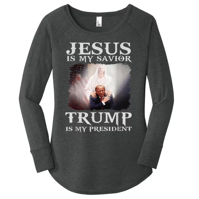 Jesus Is My Savior Trump Is My President Women's Perfect Tri Tunic Long Sleeve Shirt