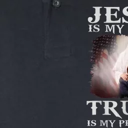 Jesus Is My Savior Trump Is My President Softstyle Adult Sport Polo